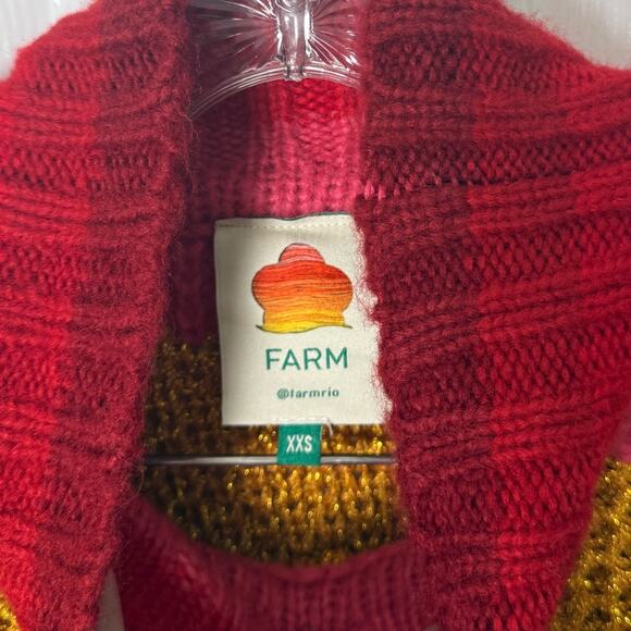 Farm Rio Shiny Stripes Turtleneck Sweater XXS - Picture 6 of 6